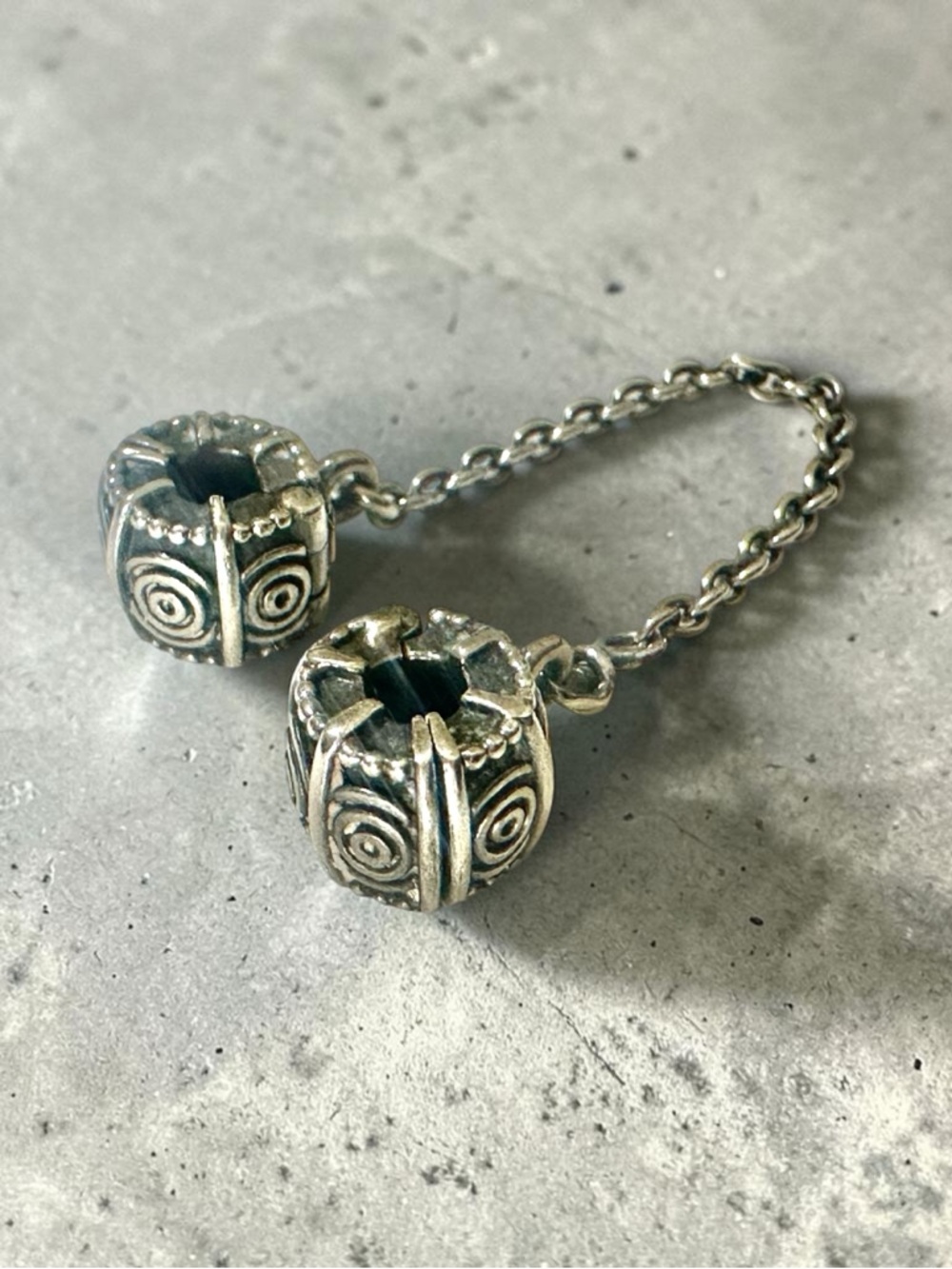 Pandora Sterling Silver Dreamer Safety Chain Clips W/ Rubber Cushions